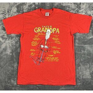 VTG Super Grandpa Sponge Print Graphic T-Shirt Mens XL Single Stitch Made In USA
